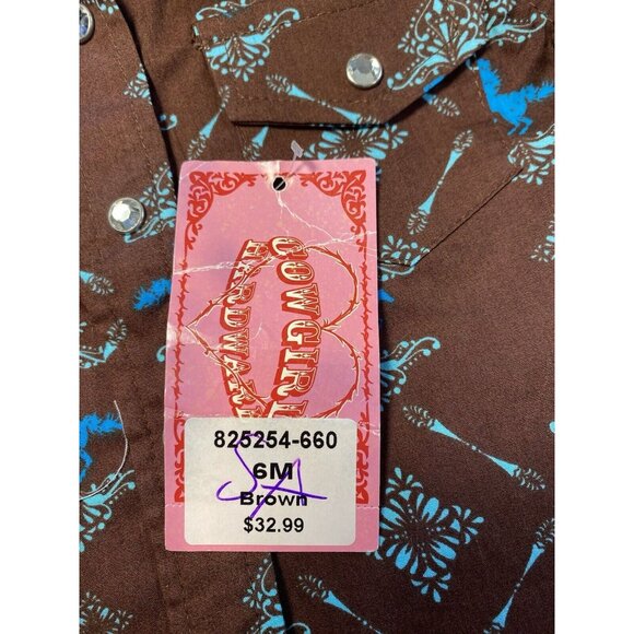 Western Cowgirl Shirt & One Piece Size 3-6 Months BOTH Pieces Bling Pearl Snaps - Picture 6 of 15